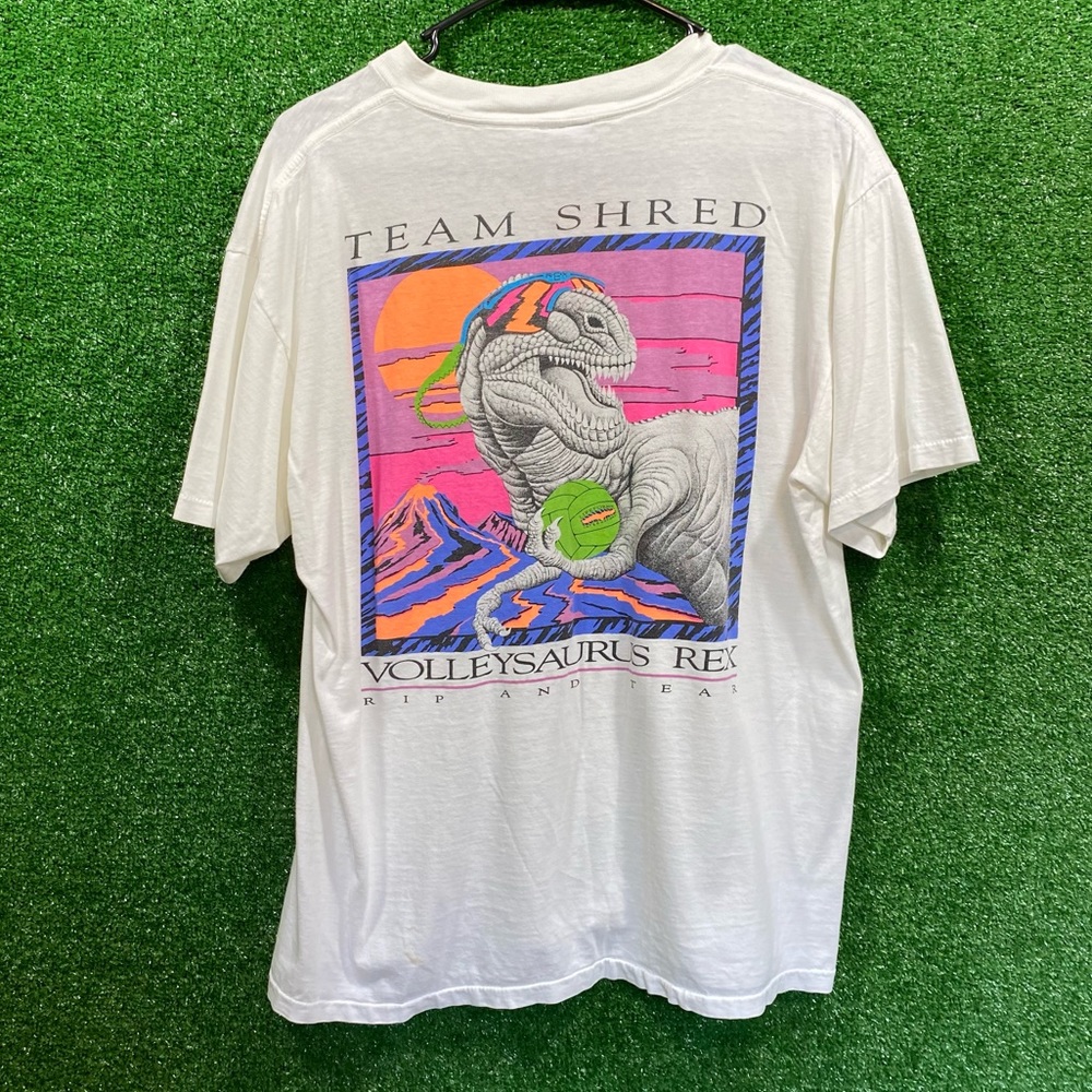Vtg Lifeforms international volleysaurus rex tee